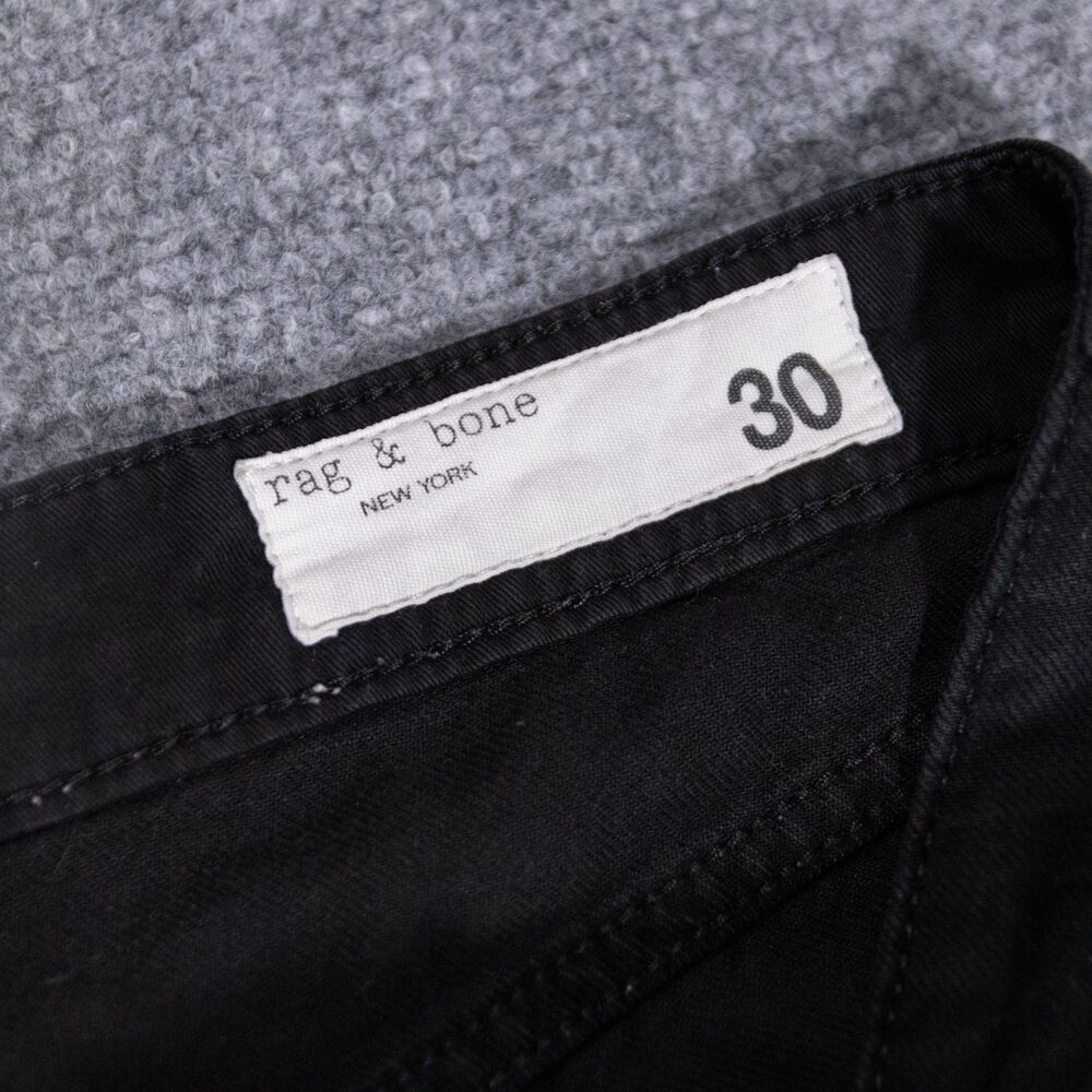 Rag & Bone Logan Mid Rise Wide Leg Black Denim Relaxed Jeans Women's 30 - Picture 3 of 7